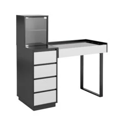 SlayStation® Duet Vanity Table Desk 25 SlayStation® Duet Vanity Table Desk -Impressionsvanity 20232901BG 5 Drawers cabinet with metal leg 3