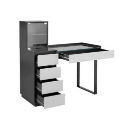 SlayStation® Duet Vanity Table Desk 27 SlayStation® Duet Vanity Table Desk -Impressionsvanity 20232901BG 5 Drawers cabinet with metal leg 4