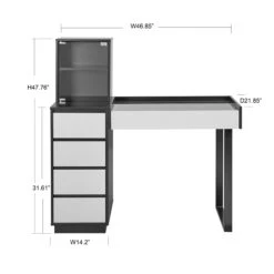SlayStation® Duet Vanity Table Desk 29 SlayStation® Duet Vanity Table Desk -Impressionsvanity 20232901BG 5 Drawers cabinet with metal leg Sized image