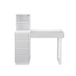 SlayStation® Duet Vanity Table Desk 31 SlayStation® Duet Vanity Table Desk -Impressionsvanity 20232901WG 5 Drawers cabinet with metal leg 1