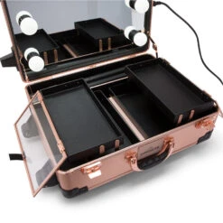 SlayCase® XLS Vanity Travel Case With Stand In Rose Gold Bling 16 SlayCase® XLS Vanity Travel Case With Stand In Rose Gold Bling -Impressionsvanity 7 slaycaseXLS rosegoldbling