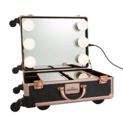 SlayCase® XL Vanity Travel Case In Black & Rose Gold