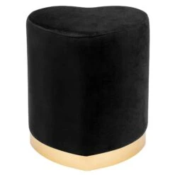 Kianna Heart Vanity Ottoman -Impressionsvanity HeartOttoman Black 1 Cropped