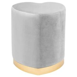 Kianna Heart Vanity Ottoman -Impressionsvanity HeartOttoman CoolGrey 1 Cropped