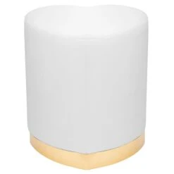 Kianna Heart Vanity Ottoman -Impressionsvanity HeartOttoman White 1 Cropped