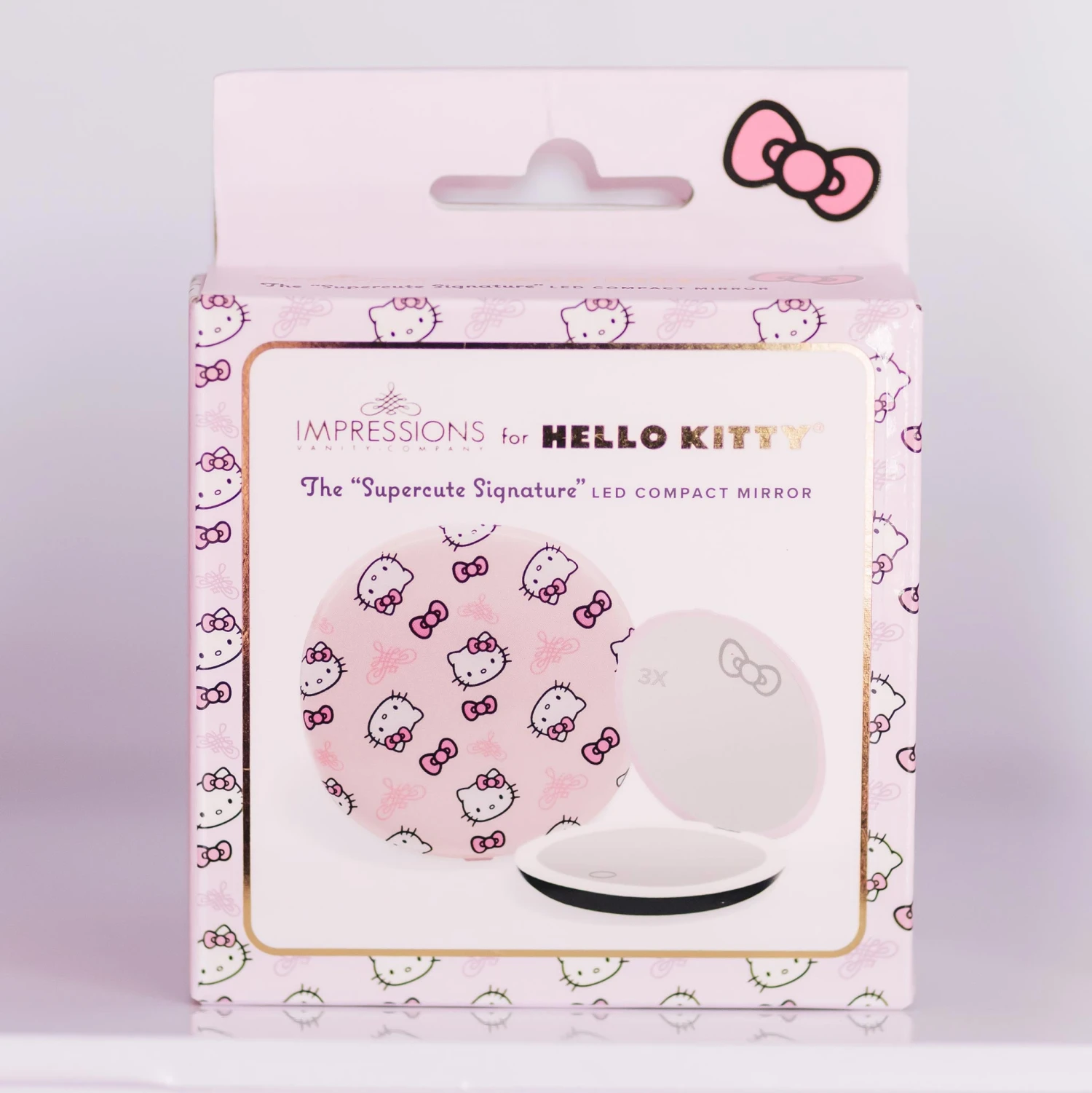 Hello Kitty® "Supercute Signature" Print LED Compact Mirror 4 Hello Kitty® "Supercute Signature" Print LED Compact Mirror - Image 2