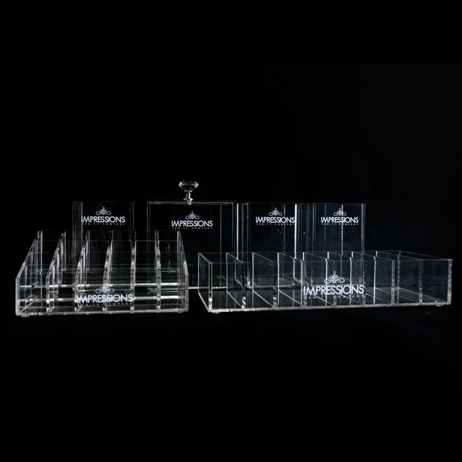 Diamond Collection 6-Piece Acrylic Makeup Organizer Set 5 Diamond Collection 6-Piece Acrylic Makeup Organizer Set - Image 3