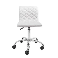 Eliza Diamond Quilted Vanity Chair -Impressionsvanity IV Quilt Armless White1