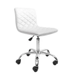 Eliza Diamond Quilted Vanity Chair -Impressionsvanity IV Quilt Armless White2