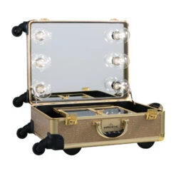 SlayCase® XL Vanity Travel Train Case In Champagne Sparkle