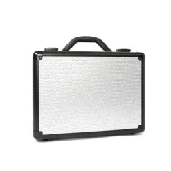 SlayCase® Vanity Travel Case In Sparkle -Impressionsvanity IVC SlayCase Makeup Travel Case Silver Sparkle B