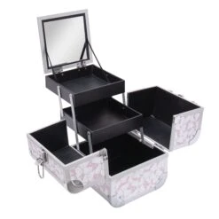Hello Kitty® SlayCube® Makeup Travel Case -Impressionsvanity IVCS SLAYCUBE HKT WHTPNK INSIDE2 b11619ac c8f3 4c36 b727 a00bbf65c880