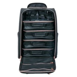 SLAYssentials LUXE 18-Inch Travel Organizer Makeup Case -Impressionsvanity IVCS ZU05T BLK unzipped