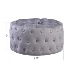 Vivienne Tufted Vanity Ottoman -Impressionsvanity IVFC CA9865M DGRYDMNS