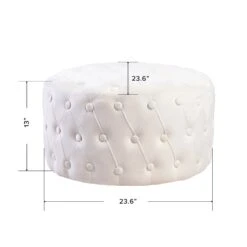 Vivienne Tufted Vanity Ottoman -Impressionsvanity IVFC CA9865MWHTVVIVIENNEOTTOMAN DMNS