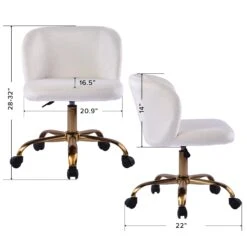 Rylee Swivel Vanity Chair 31 Rylee Swivel Vanity Chair -Impressionsvanity IVFC D8355WHTVRYLEESWIVELVANITYCHAIR DMNS