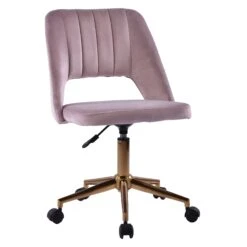 Maya Swivel Vanity Chair -Impressionsvanity IVFC D8441 PNKV 2