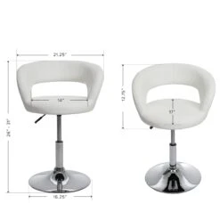 Giselle Contemporary Vanity Chair 39 Giselle Contemporary Vanity Chair -Impressionsvanity IVFC IPS105 WHT measurements