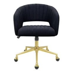Caitlyn Swivel Vanity Chair 18 Caitlyn Swivel Vanity Chair -Impressionsvanity IVFC IPS224 BOBLK F