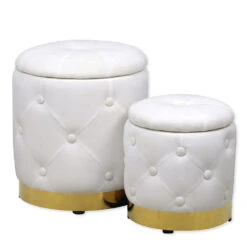 Kiki Storage Ottoman Set 14 Kiki Storage Ottoman Set -Impressionsvanity IVFC IPS256 CRMV SET