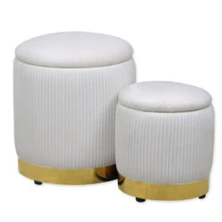 Zoe Storage Ottoman Set 16 Zoe Storage Ottoman Set -Impressionsvanity IVFC IPS257 CRMV SET