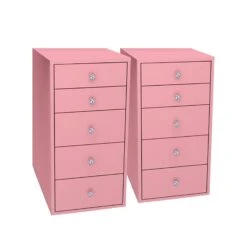 SlayStation® 5-Drawer Makeup Vanity Storage Unit 23 SlayStation® 5-Drawer Makeup Vanity Storage Unit -Impressionsvanity IVFS SLAYDR5X2 pink duo