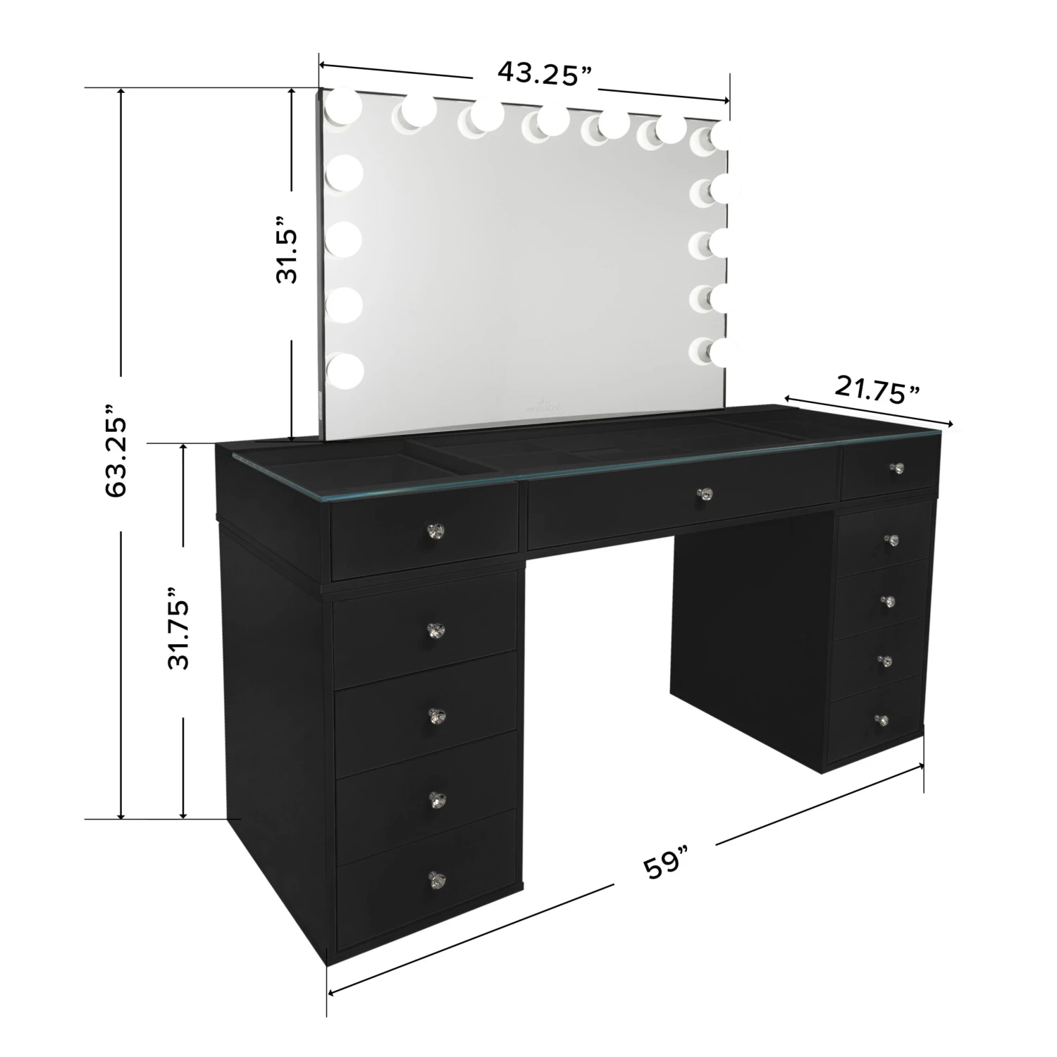 SlayStation® Naomi Vanity Table + Vanity Mirror + 4 Drawer Units Bundle 4 SlayStation® Naomi Vanity Table + Vanity Mirror + 4 Drawer Units Bundle - Image 2