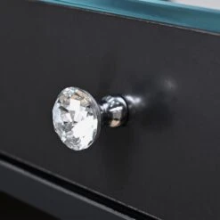 SlayStation® Odette Vanity Table With Top Display Drawers 18 SlayStation® Odette Vanity Table With Top Display Drawers -Impressionsvanity IVFT SSODETTEDR080 BLK N DETAIL 2