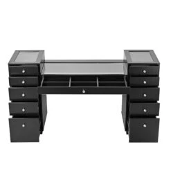 SlayStation® Odette Vanity Table With Top Display Drawers 16 SlayStation® Odette Vanity Table With Top Display Drawers -Impressionsvanity IVFT SSODETTEDR080 BLK N F3