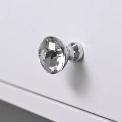 SlayStation® Odette Vanity Table With Top Display Drawers 23 SlayStation® Odette Vanity Table With Top Display Drawers -Impressionsvanity IVFT SSODETTEDR080 WHT N DETAIL 2