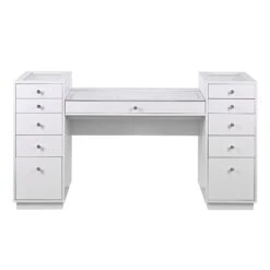 SlayStation® Odette Vanity Table With Top Display Drawers 21 SlayStation® Odette Vanity Table With Top Display Drawers -Impressionsvanity IVFT SSODETTEDR080 WHT N F1