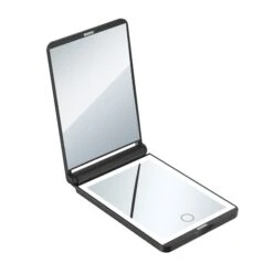 TouchUp 2.0 Rechargeable LED Compact Mirror -Impressionsvanity IVMC TOUCHUPV2 BLK INSIDE2