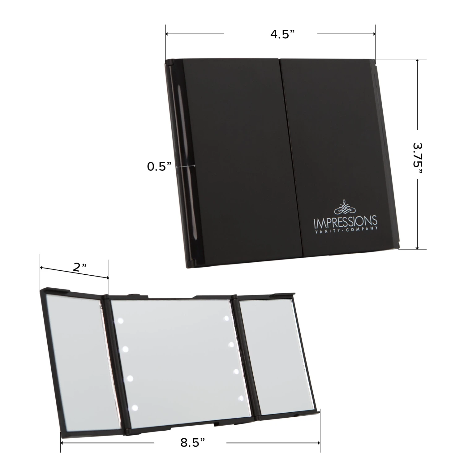 ReveaLight Trifold LED Compact Mirror With Flip Stand 14 ReveaLight Trifold LED Compact Mirror With Flip Stand - Image 12