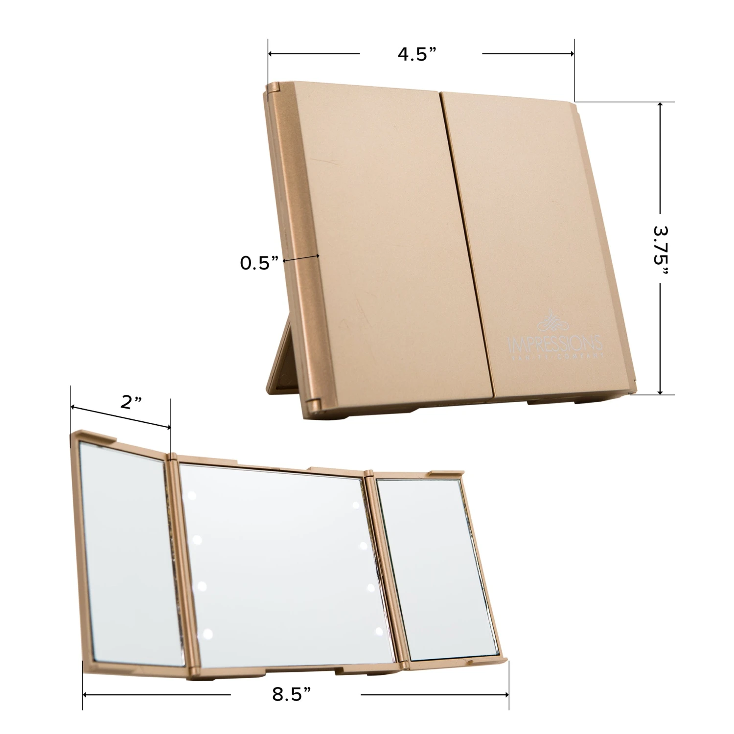 ReveaLight Trifold LED Compact Mirror With Flip Stand 6 ReveaLight Trifold LED Compact Mirror With Flip Stand - Image 4