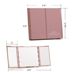 ReveaLight Trifold LED Compact Mirror With Flip Stand 28 ReveaLight Trifold LED Compact Mirror With Flip Stand -Impressionsvanity IVMC TRIFOLDCM RSG DMNS