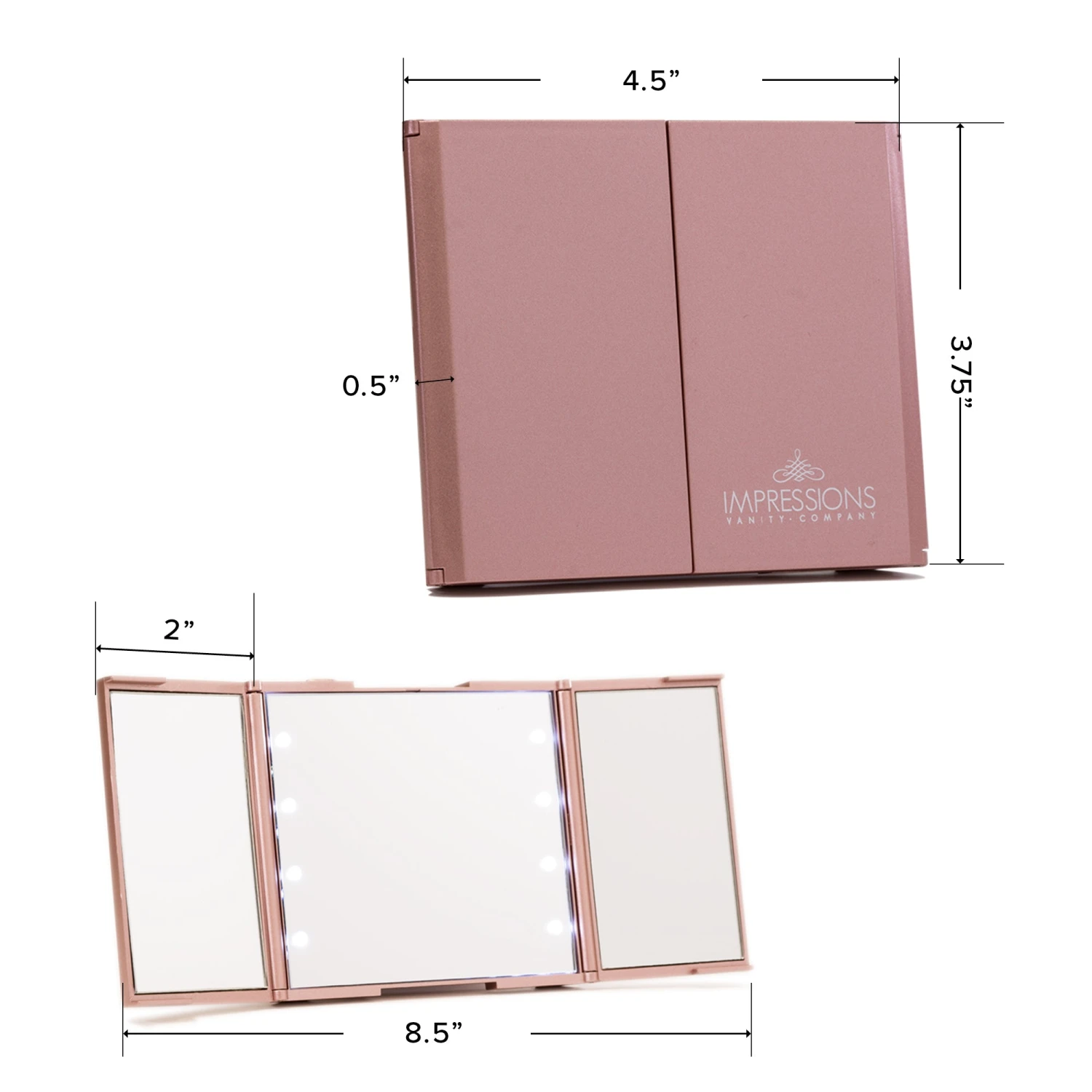 ReveaLight Trifold LED Compact Mirror With Flip Stand 9 ReveaLight Trifold LED Compact Mirror With Flip Stand - Image 7