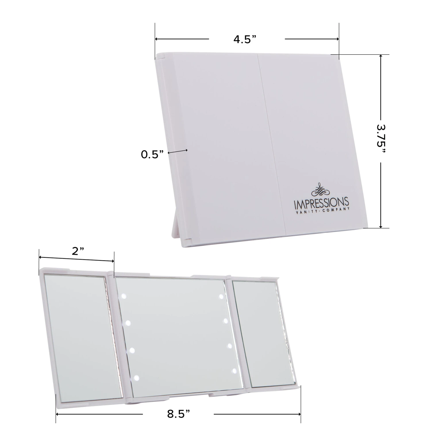ReveaLight Trifold LED Compact Mirror With Flip Stand 17 ReveaLight Trifold LED Compact Mirror With Flip Stand - Image 15