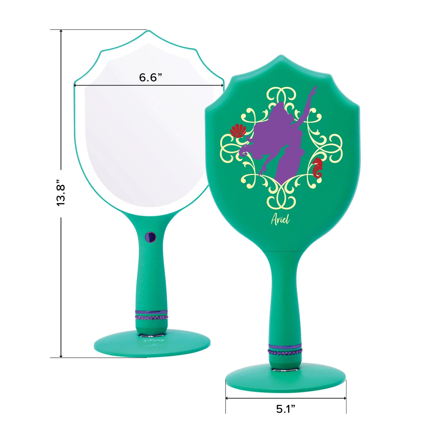 Ariel LED Handheld Makeup Mirror With Standing Base 8 Ariel LED Handheld Makeup Mirror With Standing Base - Image 6