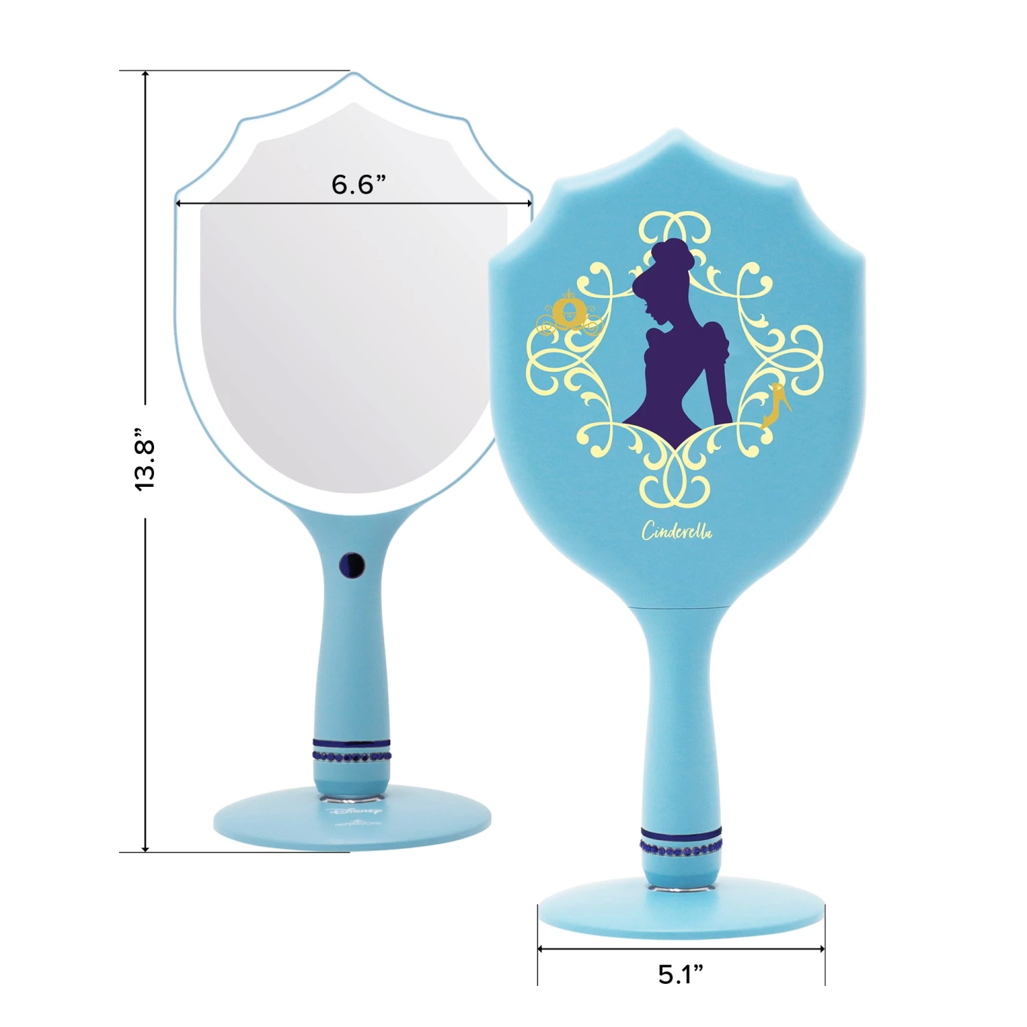 Cinderella LED Handheld Makeup Mirror With Standing Base 8 Cinderella LED Handheld Makeup Mirror With Standing Base - Image 6