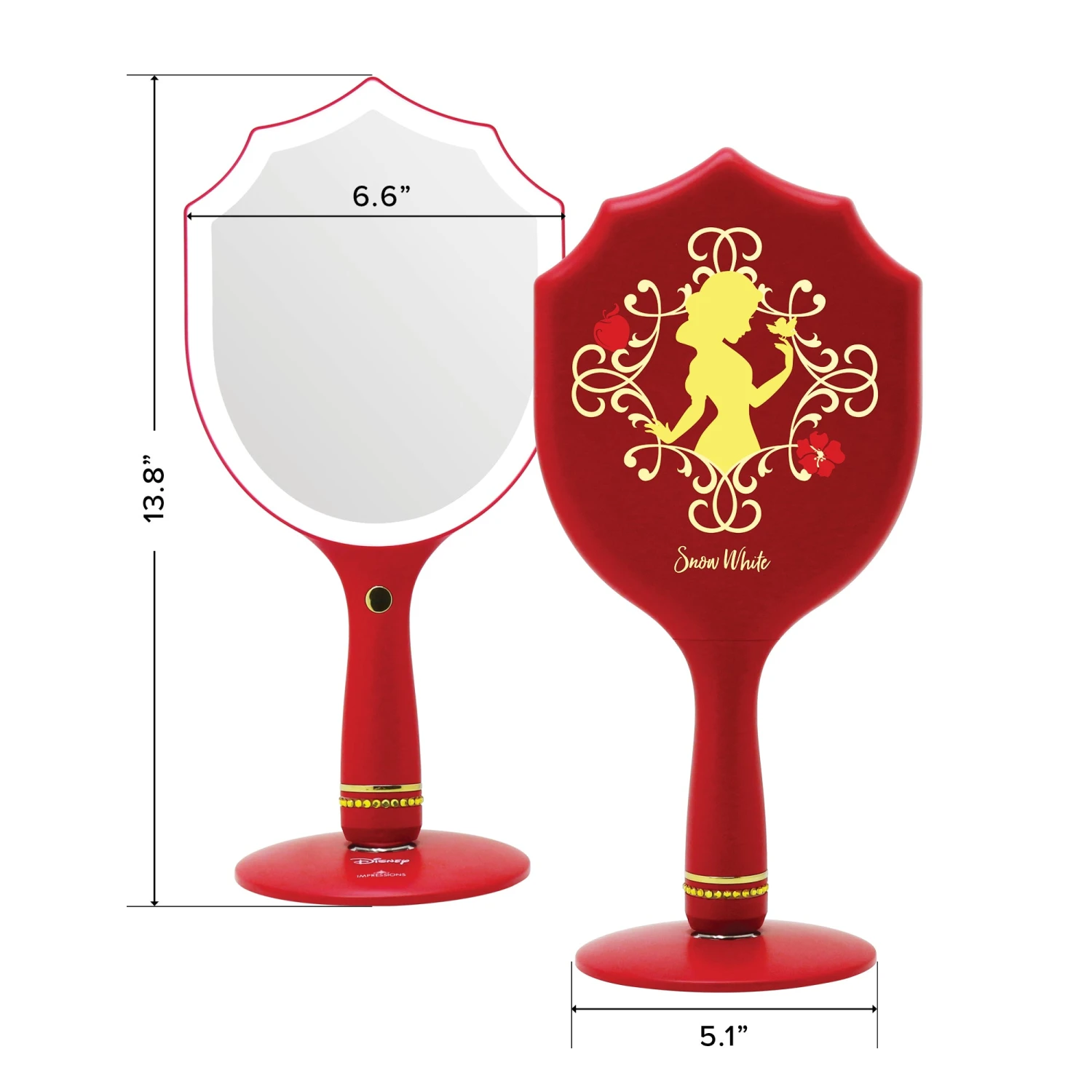 Snow White LED Handheld Makeup Mirror With Standing Base 8 Snow White LED Handheld Makeup Mirror With Standing Base - Image 6