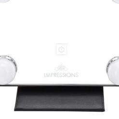 Lumière Touch Pad Mini LED Makeup Mirror -Impressionsvanity IVMM HW6 BLK detail