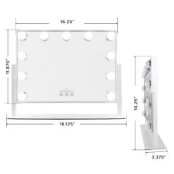 Hollywood Tri-Tone Artiste XL Makeup Mirror 17 Hollywood Tri-Tone Artiste XL Makeup Mirror -Impressionsvanity IVMM HWTTWIDE WHTmeasurements