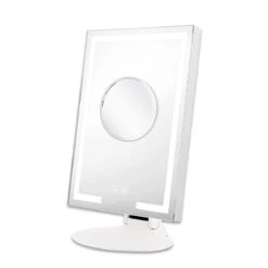 Lumière TableTop LED Makeup Mirror With Bluetooth Speaker 13 Lumière TableTop LED Makeup Mirror With Bluetooth Speaker -Impressionsvanity IVMM STPTBL12 WHT F
