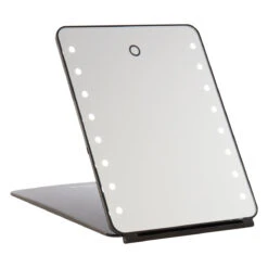 Touch Pad Rechargeable LED Makeup Mirror With Flip Cover 24 Touch Pad Rechargeable LED Makeup Mirror With Flip Cover -Impressionsvanity IVMM TOUCHPAD BLK 6