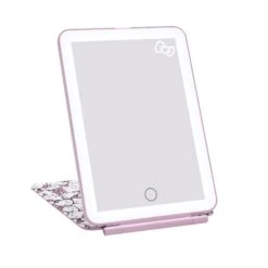 Hello Kitty (White/Pink) Touch Pad Mini Tri-Tone LED Makeup Mirror -Impressionsvanity IVMM TOUCHPADMINI HKT WHTPNK cool light