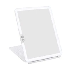Fleur Touch Pad Tri-Tone LED Makeup Mirror 32 Fleur Touch Pad Tri-Tone LED Makeup Mirror -Impressionsvanity IVMM TPAD FLEUR WHT cool light