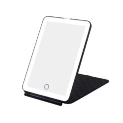 Fleur Touch Pad Mini Tri-Tone LED Makeup Mirror -Impressionsvanity IVMM TPAD MINIFLEUR BLK FRONTcopy
