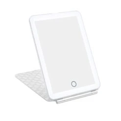 Fleur Touch Pad Mini Tri-Tone LED Makeup Mirror -Impressionsvanity IVMM TPAD MINIFLEUR WHT cool lightcopy