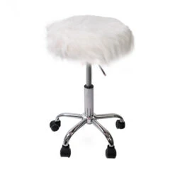 Momo Faux Fur Vanity Stool 11 Momo Faux Fur Vanity Stool -Impressionsvanity IV Momo Fur Chair White 002