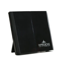 ReveaLight Trifold LED Compact Mirror With Flip Stand 31 ReveaLight Trifold LED Compact Mirror With Flip Stand -Impressionsvanity IV TrifoldCompact ClosedB Angle1